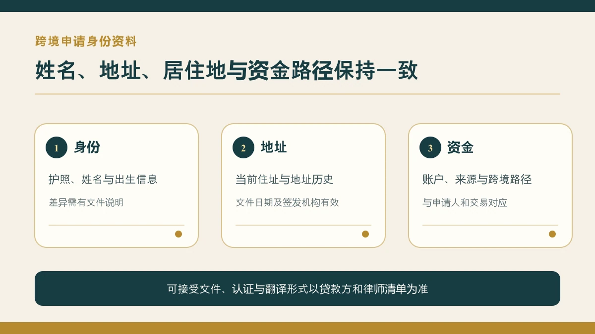 非英国居民英国房贷身份地址与资金资料对应图