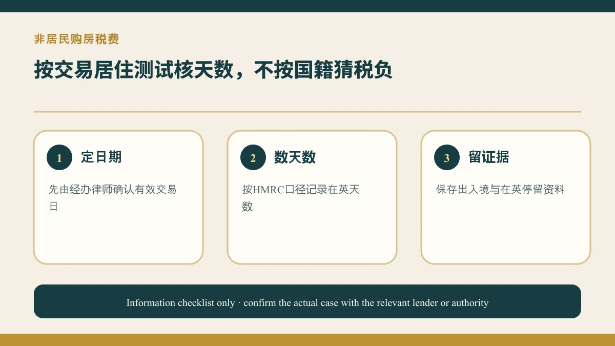 非居民购房印花税附加税:不要按国籍判断,先核居住天数的原创核查资料图