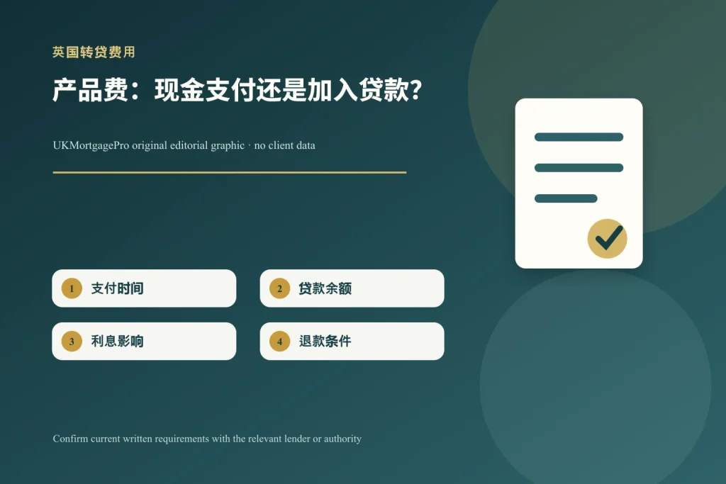 英国转贷产品费:现金支付还是加入贷款余额?的原创主题示意图
