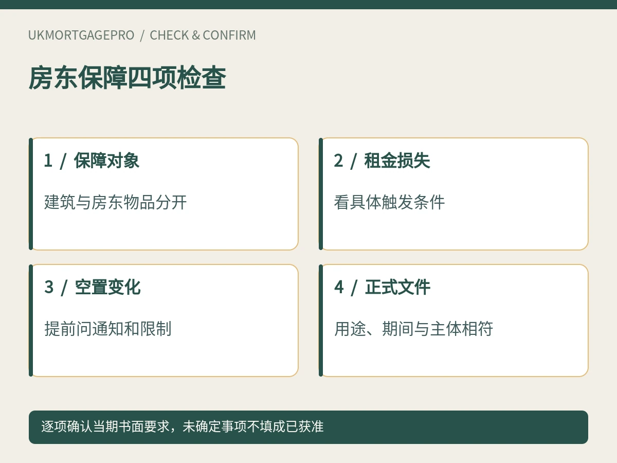 房东保障四项检查:保障对象、租金损失、空置变化、正式文件
