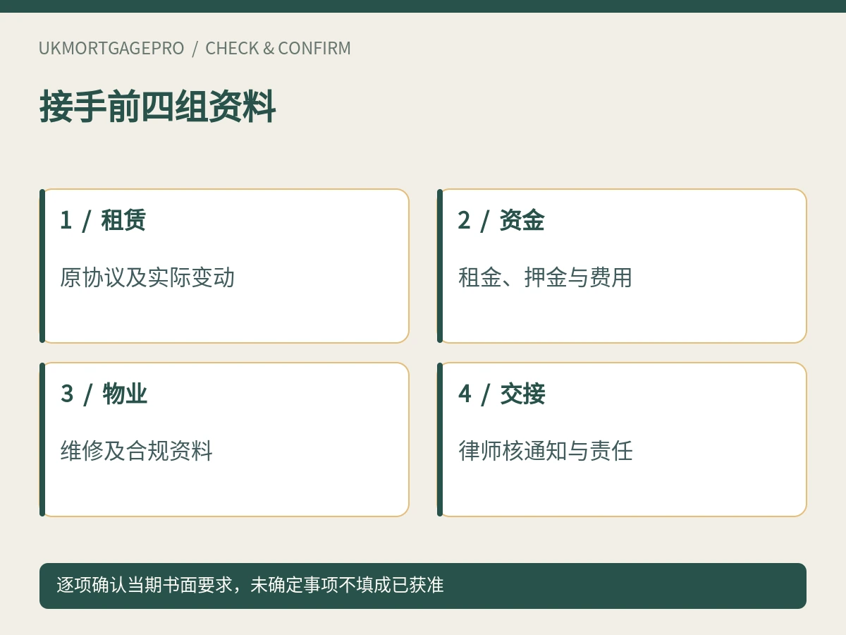 接手前四组资料:租赁、资金、物业、交接