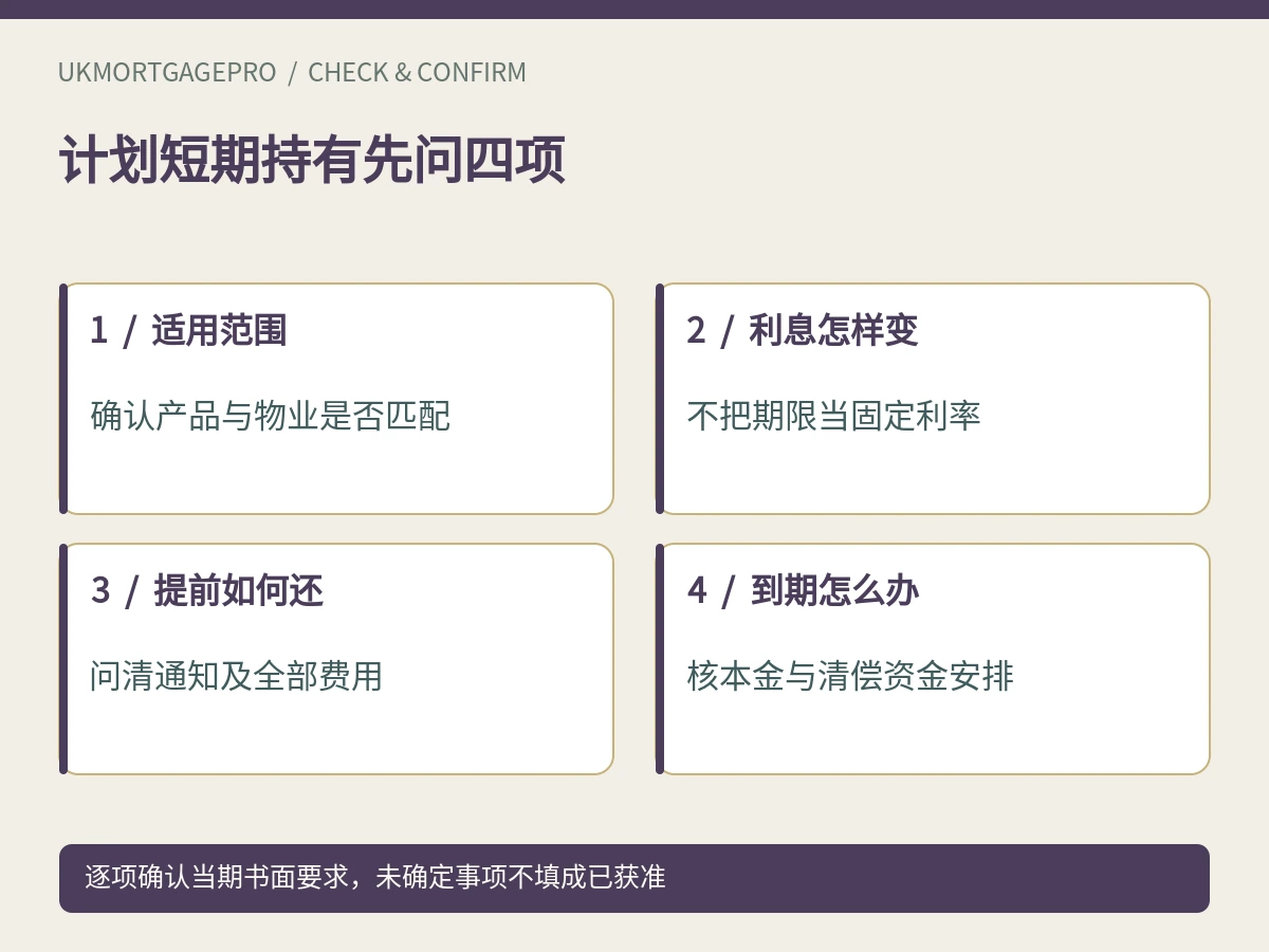 计划短期持有先问四项：适用范围、利息怎样变、提前如何还、到期怎么办