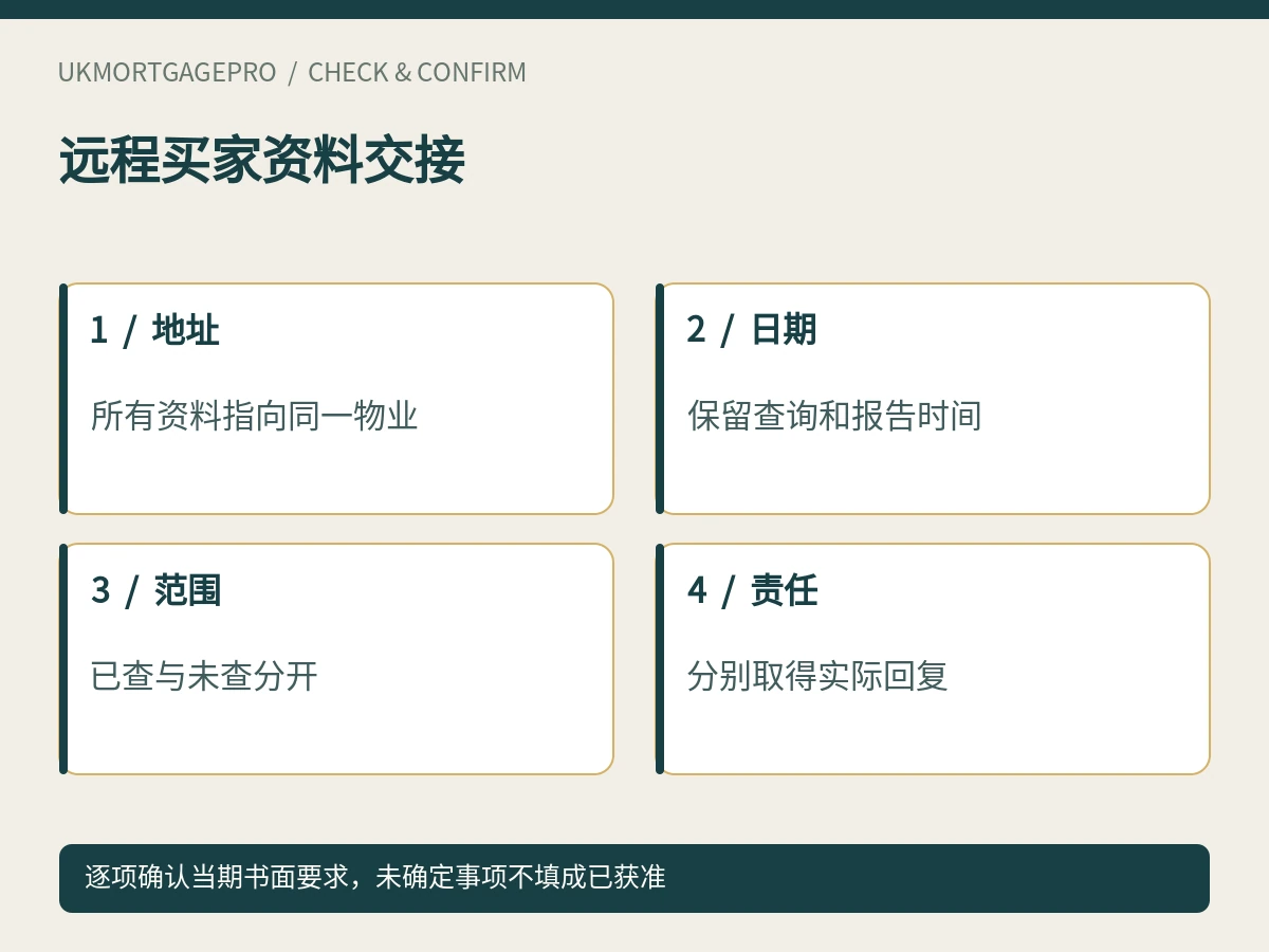 远程买家资料交接:地址、日期、范围、责任