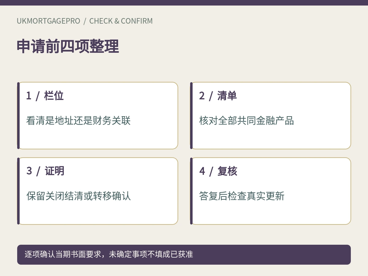 申请前四项整理:栏位、清单、证明、复核