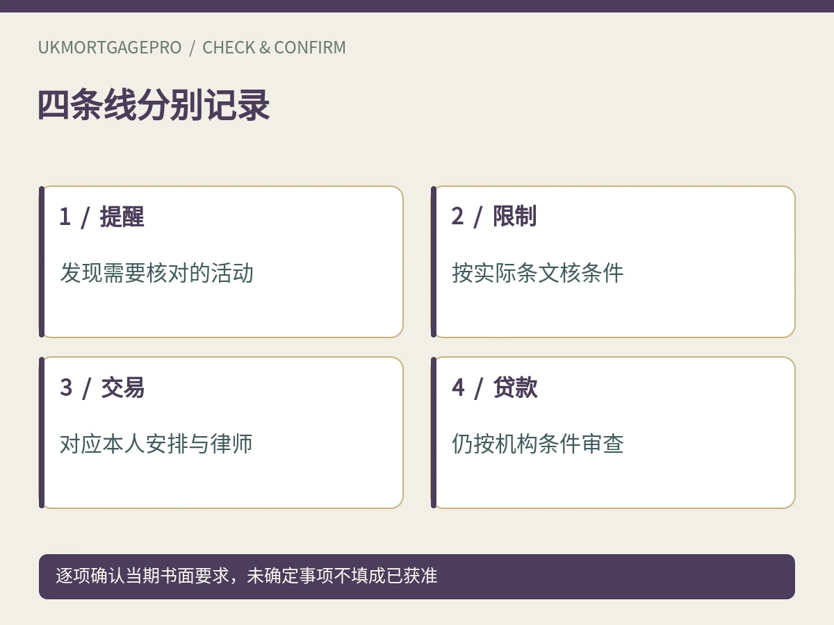四条线分别记录：提醒、限制、交易、贷款