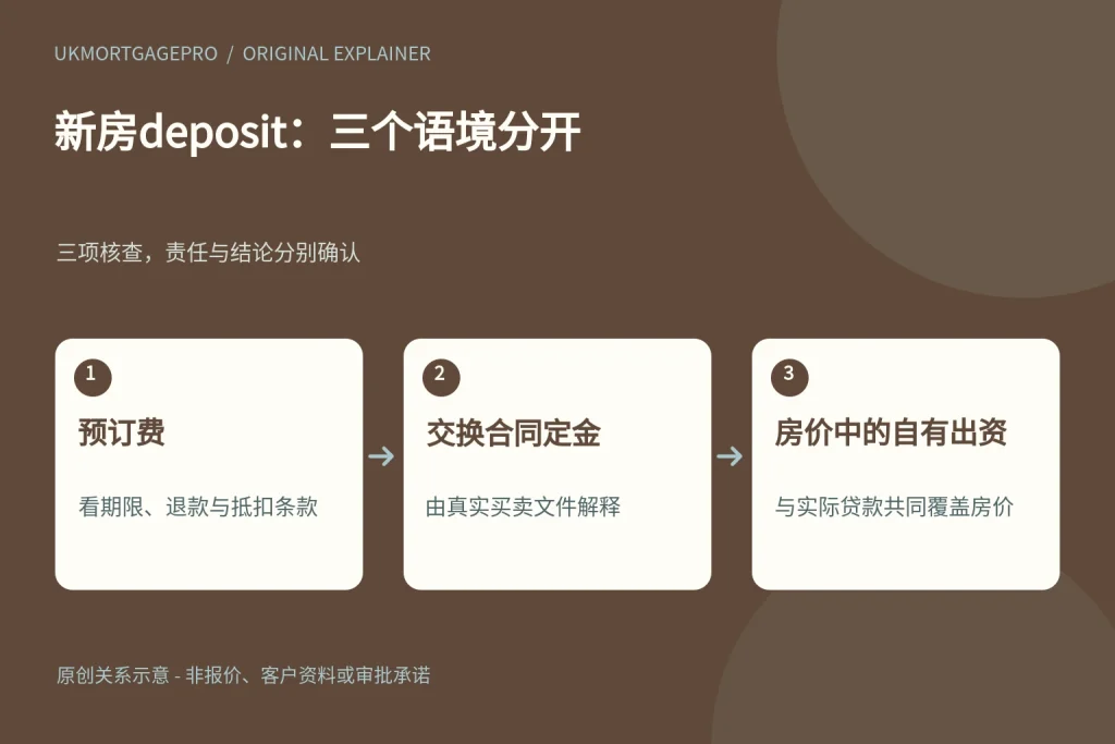 新房deposit:三个语境分开:预订费、交换合同定金、房价中的自有出资