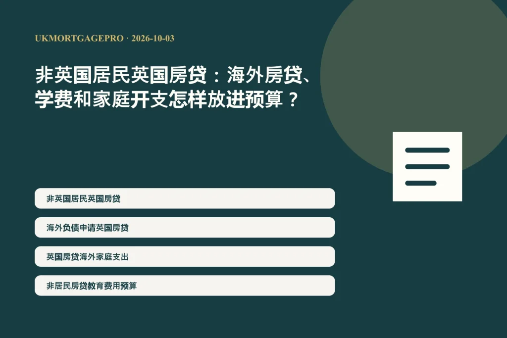非英国居民英国房贷:海外房贷、学费和家庭开支怎样放进预算? — UKMortgagePro original topic illustration