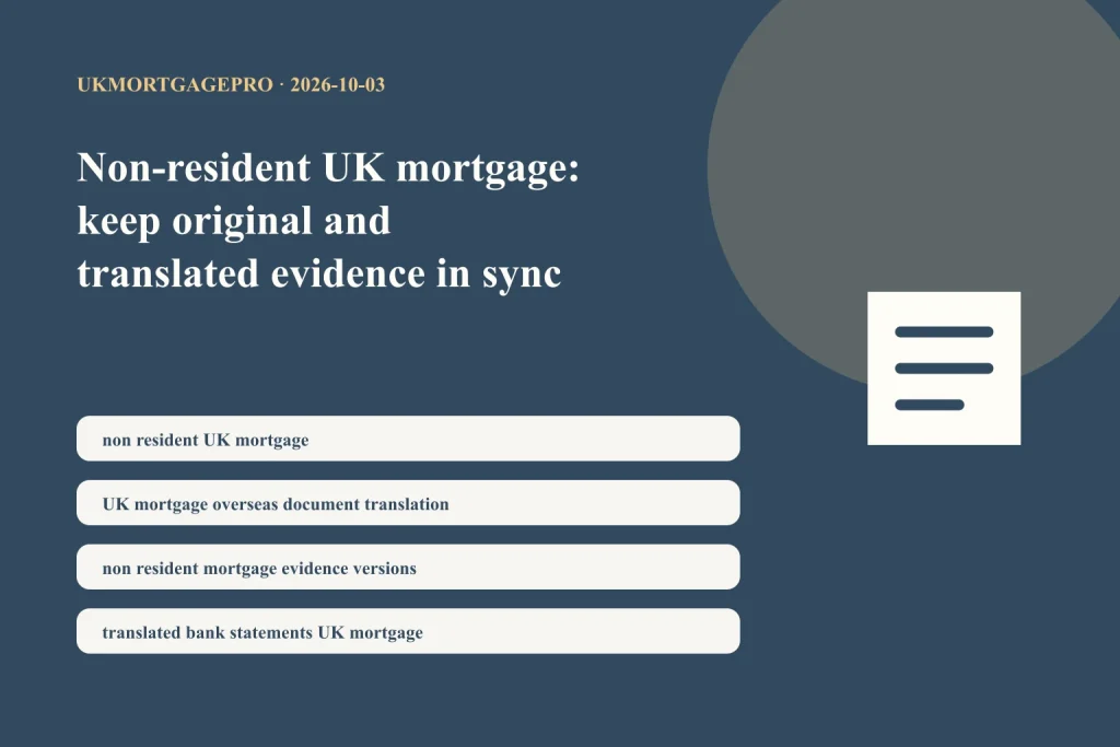 Non-resident UK mortgage: keep original and translated evidence in sync — UKMortgagePro original topic illustration