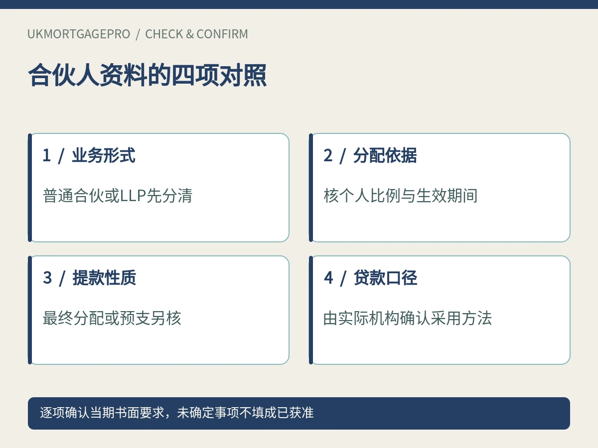 合伙人资料的四项对照:业务形式、分配依据、提款性质、贷款口径