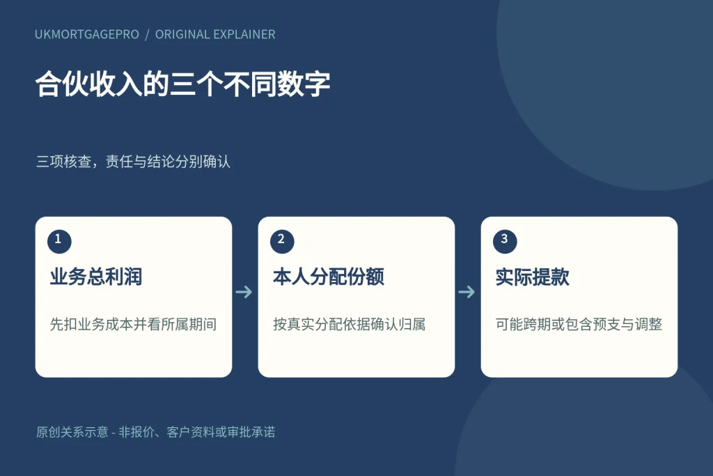 合伙收入的三个不同数字:业务总利润、本人分配份额、实际提款