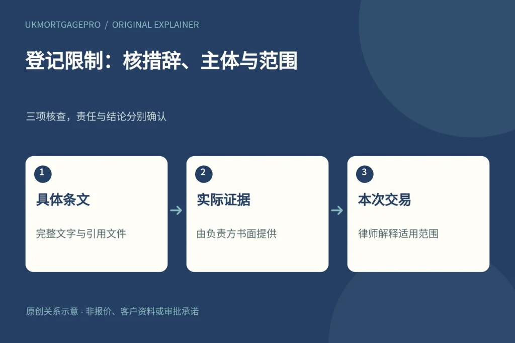 登记限制：核措辞、主体与范围：具体条文、实际证据、本次交易